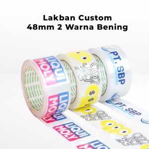 Lakban custom 48mm 2 warna bening