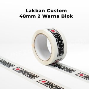 Lakban custom 48mm x 90yd 2 warna blok