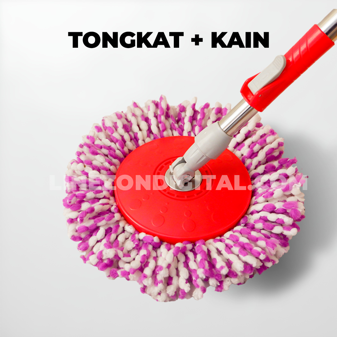 Tongkat Handle Spin Mop size BOLDE 16 cm Biru Gagang Pel Mop + Kain